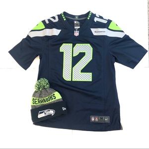 NFL Seattle Seahawks 12th fan Jersey and Beanie